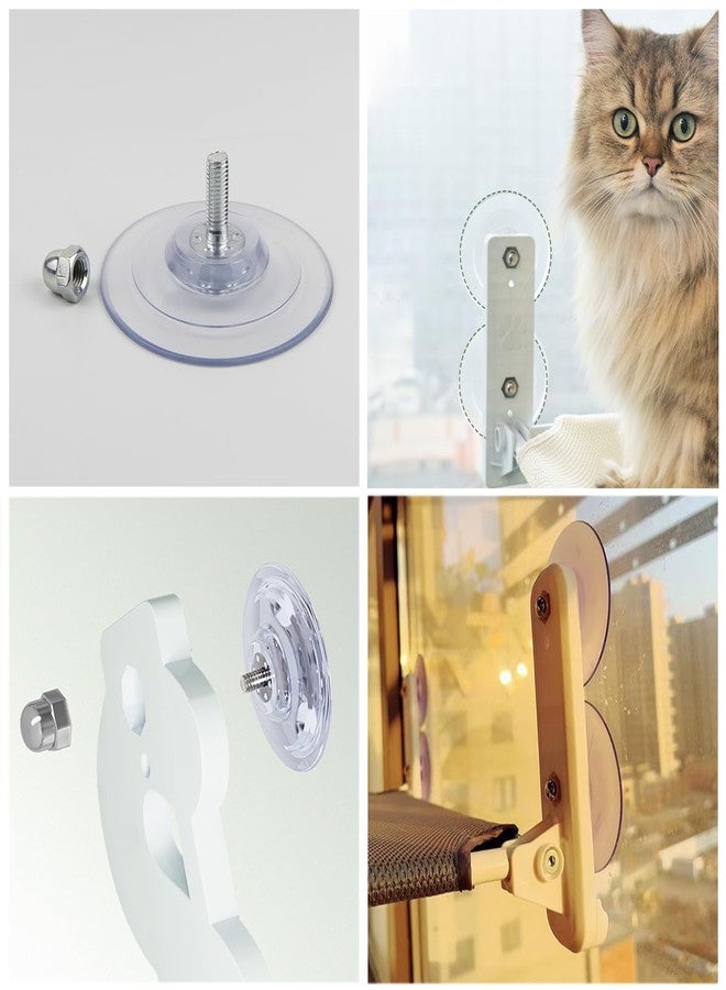 SquEqu 4 Pack Cat Window Perch Suction Cup Replacement with Screws 85mm Sturdy Strong Hanging Holder Suction Cups for Cat Window Perch Cordless Hammock Foldable Cats Bed Seat - Image 4